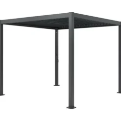 Pergola bioclimatique gaya - structure en aluminium et en acier - 290x290xh240 cm - gris