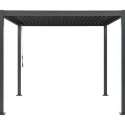 Pergola bioclimatique gaya - structure en aluminium et en acier - 290x290xh240 cm - gris