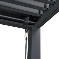 Pergola bioclimatique gaya - structure en aluminium et en acier - 290x290xh240 cm - gris