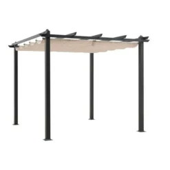 Pergola en aluminium cordoba - beige - 3 x 3 m