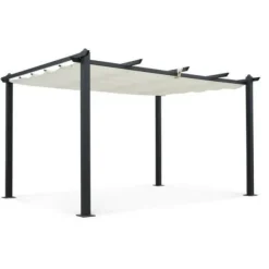 Pergola en aluminium cordoba - ecru - 4 x 3 m