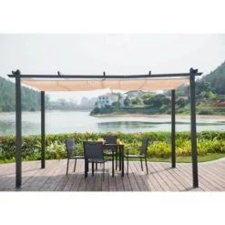 Pergola en aluminium cordoba - ecru - 4 x 3 m