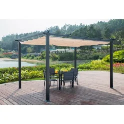Pergola en aluminium cordoba - ecru - 4 x 3 m