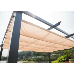 Pergola en aluminium cordoba - ecru - 4 x 3 m