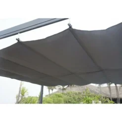 Pergola kiba avec toit déroulant - gris - 3 x 3 m