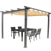 Pergola taupe 3x3m en aluminium gazebo