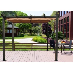 Pergola taupe 3x3m en aluminium gazebo