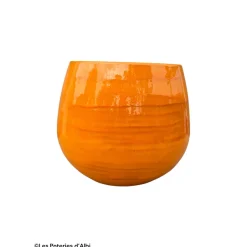 POTERIE D'ALBI - Pot Cancale en terre cuite émaillée, coloris savane - D.25xH.27cm