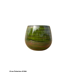 POTERIE D'ALBI - Pot Cancale en terre cuite émaillée, coloris forêt - D.21xH.21cm