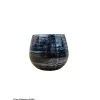 POTERIE D'ALBI - Pot Cancale, terre cuite émaillée, coloris nuit étoilée - D.17xH.17cm