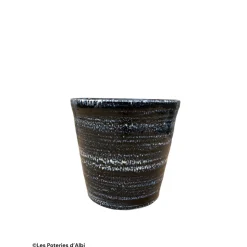 POTERIE D'ALBI - Pot Sydney en terre cuite émaillée, coloris nuit étoilée - D.25xH.29cm