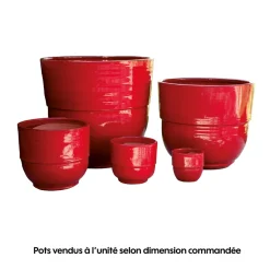 POTERIE D'ALBI - Vase Rebord coquelicot - D.21xH.19cm