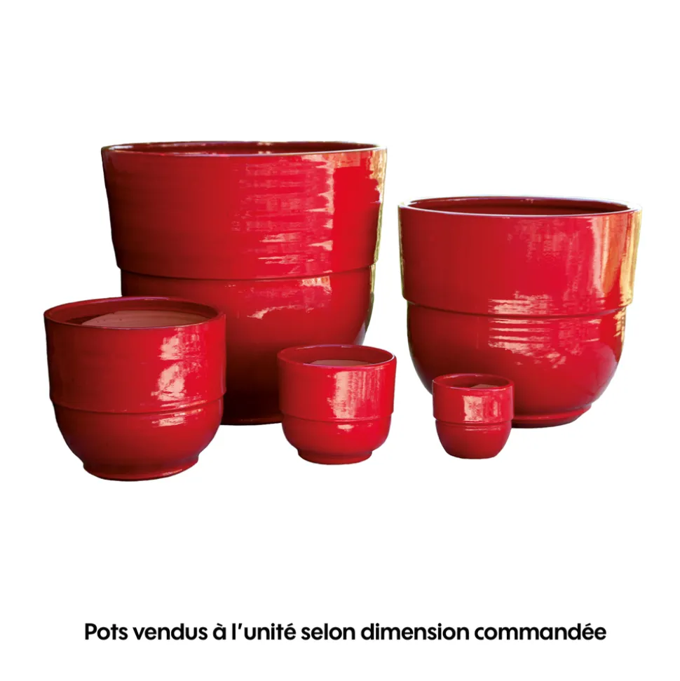 POTERIE D'ALBI - Vase Rebord coquelicot - D.21xH.19cm