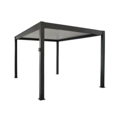 PROLOISIRS - Pergola autoportée bioclimatique autonome zéphir 3 x 4 m solaire en aluminium - grey