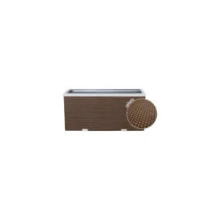 RATTAN ART - Jardinière en résine tressée avec cadre en aluminium 70 x 38 x 40 cm