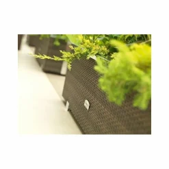 RATTAN ART - Jardinière en résine tressée avec cadre en aluminium 70 x 38 x 40 cm