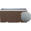 RATTAN ART - Jardinière en résine tressée avec cadre en aluminium 70 x 38 x 40 cm