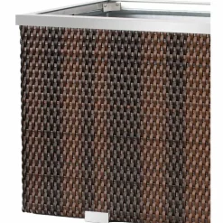 RATTAN ART - Jardinière en résine tressée avec cadre en aluminium 70 x 38 x 40 cm