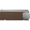 RATTAN ART - Jardinière en résine tressée avec cadre en aluminium 98 x 25 x 34 cm gris clair