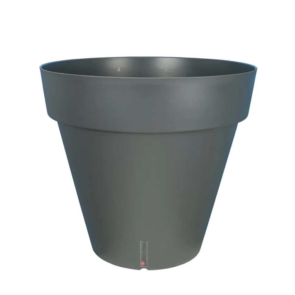 RIVIERA - Pot Loft à réserve d'eau, 100% recyclable gris - D.20xH.18cm