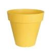 RIVIERA - Pot Soleilla rond en polypropylène 100% recyclable jaune Ø.50 H.45cm