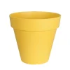 RIVIERA - Pot Soleilla rond en polypropylène 100% recyclable jaune Ø.25 H.22cm