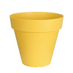 RIVIERA - Pot Soleilla rond en polypropylène 100% recyclable jaune Ø.25 H.22cm