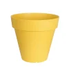 RIVIERA - Pot Soleilla rond en polypropylène 100% recyclable jaune Ø.30 H.27cm