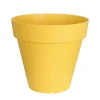 RIVIERA - Pot Soleilla rond en polypropylène 100% recyclable jaune Ø.40 H.36cm