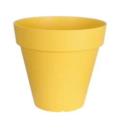 RIVIERA - Pot Soleilla rond en polypropylène 100% recyclable jaune Ø.40 H.36cm