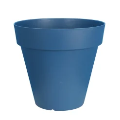 RIVIERA - Pot Soleilla rond en polypropylène 100% recyclable bleu Ø.25 H.22cm