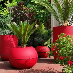 RIVIERA - Riviera - pot de fleurs boule - d40 - rouge