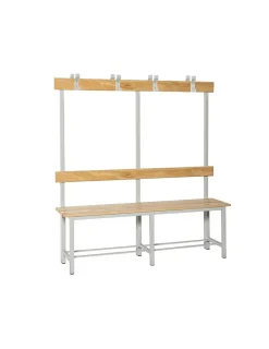 SIMONRACK - Banc vestiaire simonbench démonté double sans plateau 8/1000 gris 1000x1600x670 - simonrack
