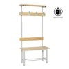 SIMONRACK - Banc vestiaire simonbench démonté simple avec plateau 4/1000 gris 1800x1000x350 - simonrack