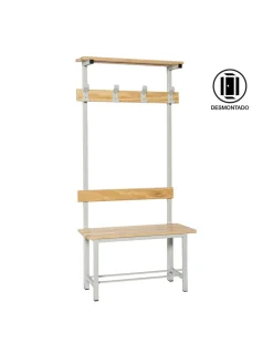 SIMONRACK - Banc vestiaire simonbench démonté simple avec plateau 4/1000 gris 1800x1000x350 - simonrack
