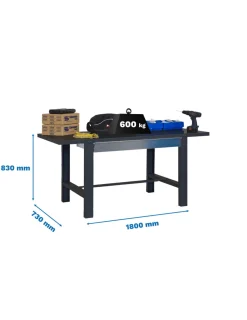 SIMONRACK - Etabli simonwork bt6l metal 1box 1800x735 antracite - 830x1800x730 600kg - simonrack