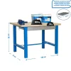 SIMONRACK - Etabli simonwork bt6l mdf 1box 1800x750 bleu/bois - 865x1800x750 600kg - simonrack