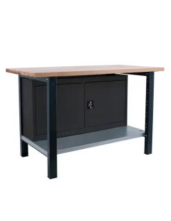 SIMONRACK - Etabli simonwork bt6 pro laminate cabinet 1800 antracite antracite/hêtre 865x1800x750 - simonrack
