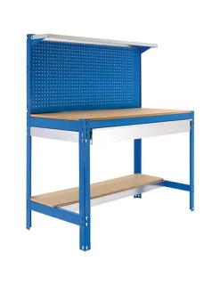 SIMONRACK - Etabli simonwork bt3 box 1500 bleu/bois bleu/bois 1445x1510x610 - simonrack