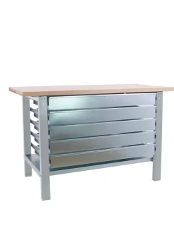 SIMONRACK - Etabli simonwork bt6 pro laminate 5box 1200 gris/hêtre gris/hêtre 865x1200x750 - simonrack