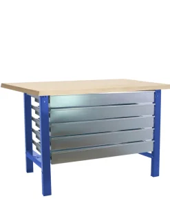 SIMONRACK - Etabli simonwork bt6 mdf 5box 1200x750 bleu/bois bleu/mdf 865x1200x750 - simonrack
