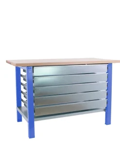 SIMONRACK - Etabli simonwork bt6 pro laminate 5box 1500 bleu/hêtre bleu/hêtre 865x1500x750 - simonrack
