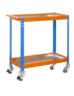 SIMONRACK - Etabli simonwork wagon 2/400 metalic bleu/orang/gal bleu/orange/galva 1030x900x400 - simonrack