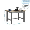 SIMONRACK - Etabli simonwork bt6l mdf 1box 1500x750 gris/bois - 865x1500x750 600kg - simonrack