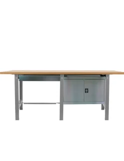 SIMONRACK - Etabli simonwork bt6 mdf tandem 1box 1cab 2100 gris/bois gris/mdf 865x2100x750 - simonrack