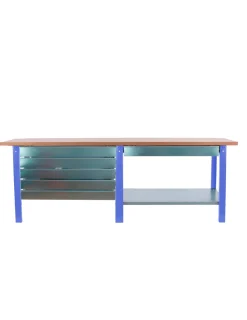 SIMONRACK - Etabli simonwork bt6 pro tandem laminate 6box 2100 bleu/hêtre bleu/hêtre 865x2100x750 - simonrack