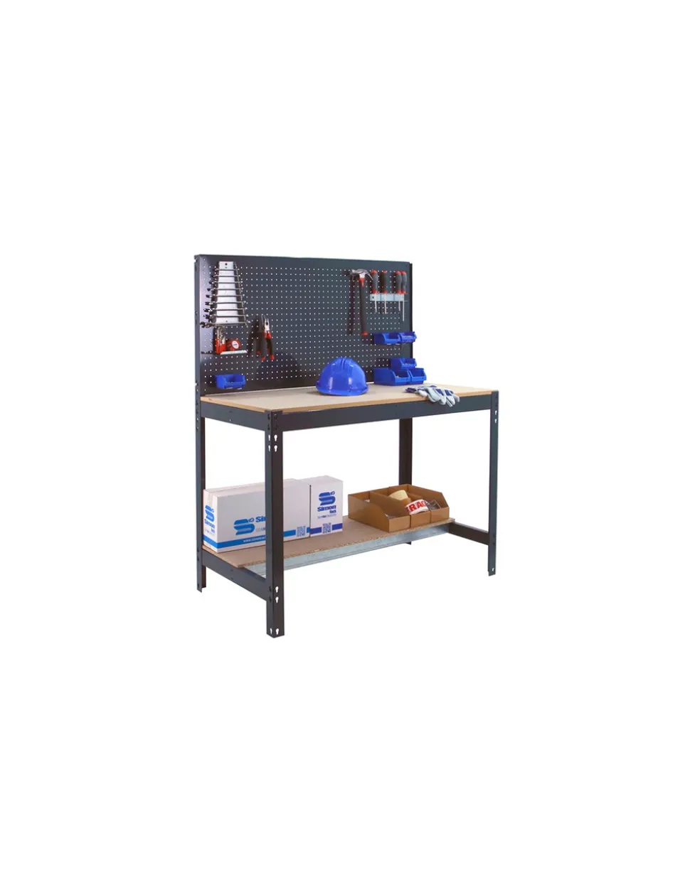 SIMONRACK - Etagère basse banc de travail simonwork bt2 1500 antracite/bois - 1445x1510x610 600kg - simonrack