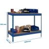SIMONRACK - Etagère basse banc de travail simonwork basic 2 901875-2 bleu/bois - 900x1800x750 400kg - simonrack
