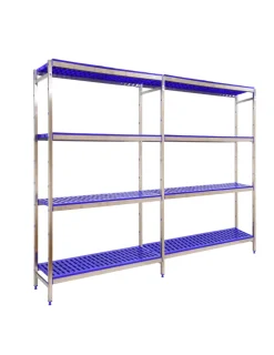 SIMONRACK - Etagère sans vis simoninox initial 4pp/2000x2490x500 a.inox/bleu 2000x2490x500 - simonrack