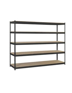 SIMONRACK - Etagère sans vis simonforte 2407-5 chipboard antracite/bois antracite/bois 2000x2400x750 - simonrack